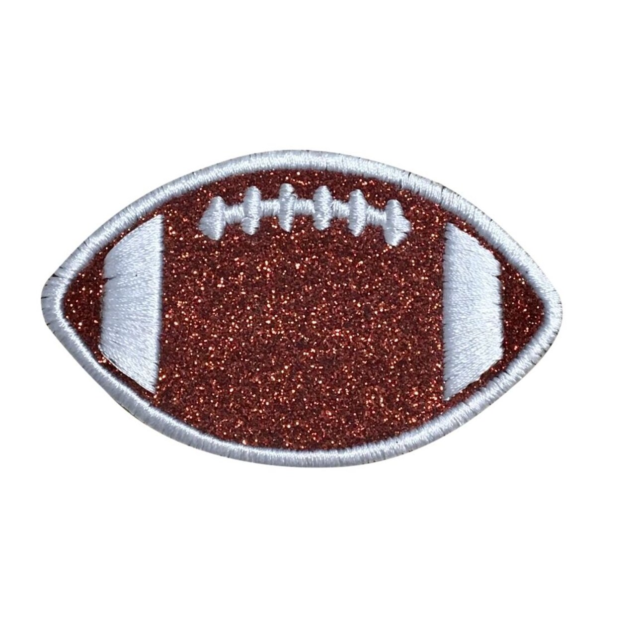 3" Glitter Football, Sports, Embroidered, Iron on Patch